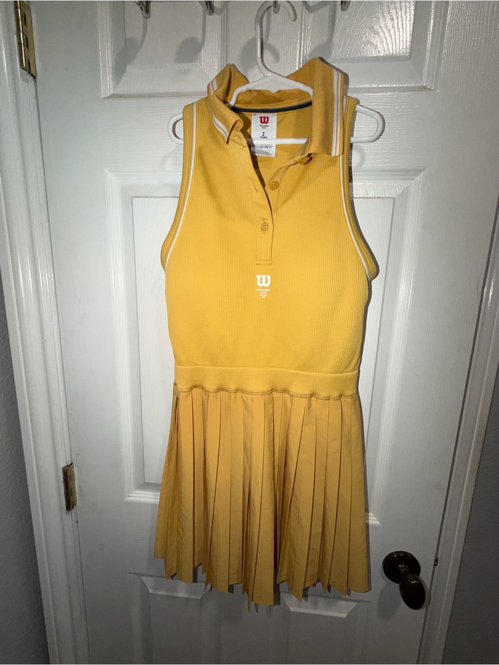 Wilson Sport Mustard Yellow Pleated Tennis Dress M